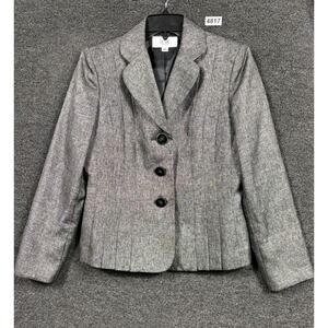 Le Suit Petites Blazers Suit Jackets Womens Size 6P Gray Single Breast 3 Buttons